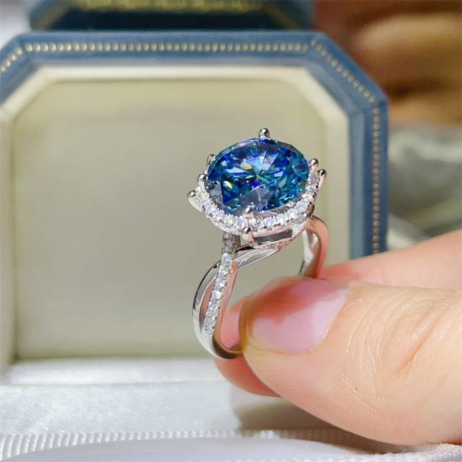 5 Carat Moissanite Halo Engagement Ring - Coolpeacock