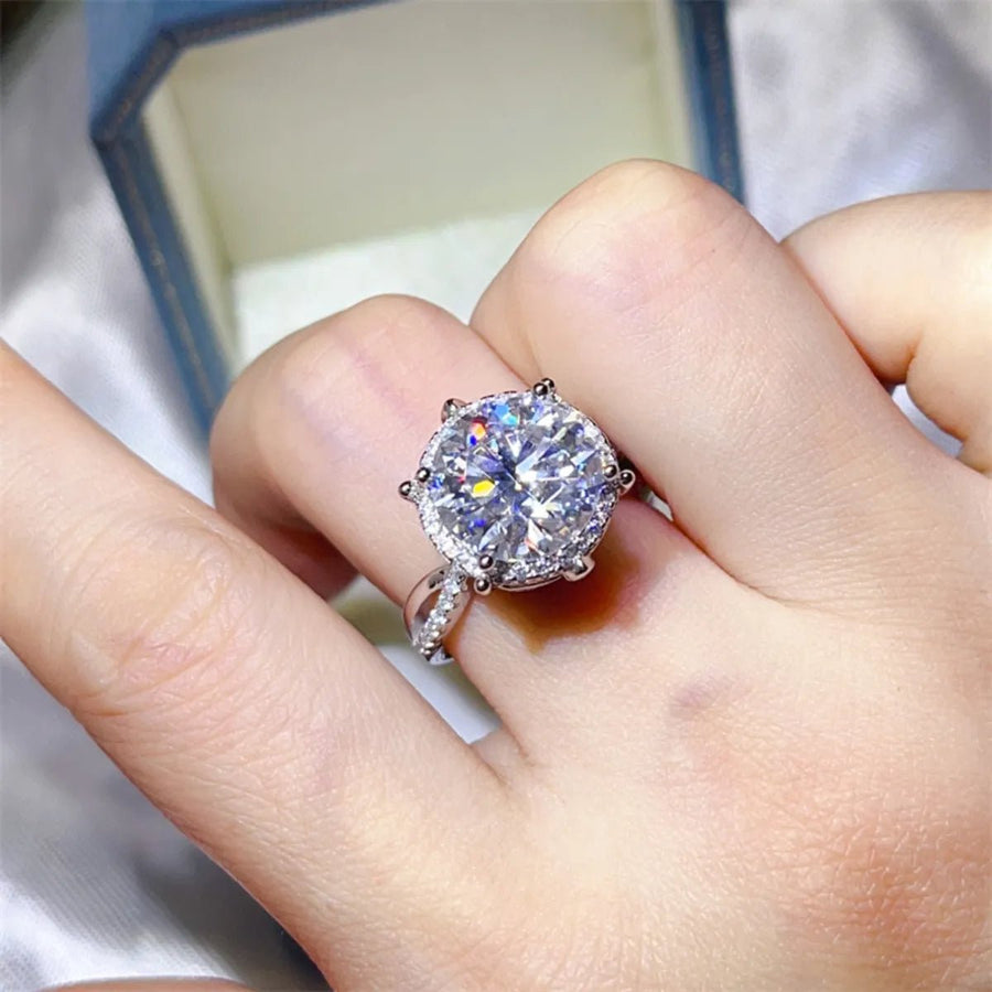 5 Carat Round Cut Moissanite Engagement Ring - Coolpeacock