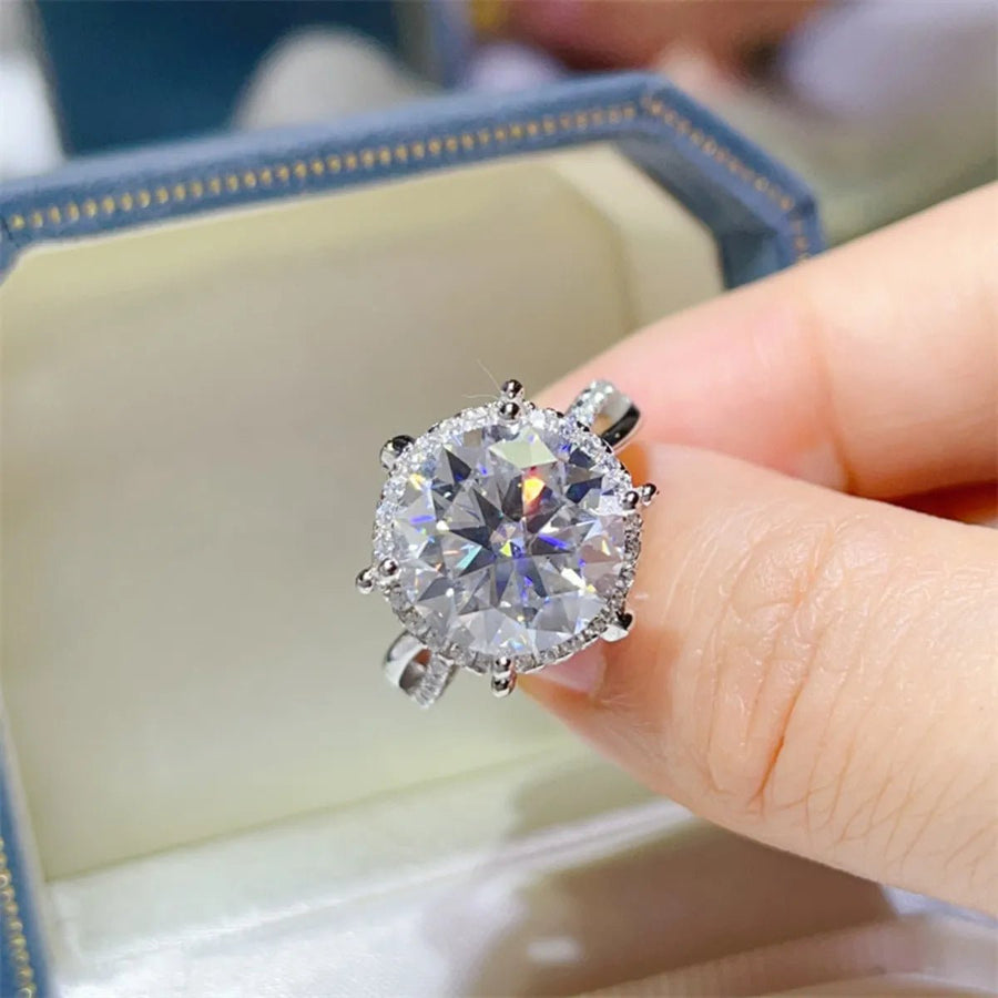 5 Carat Round Cut Moissanite Engagement Ring - Coolpeacock