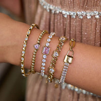 5 - Piece 18K Gold - Plated Stainless Steel Inlaid Zircon Bracelet - Coolpeacock