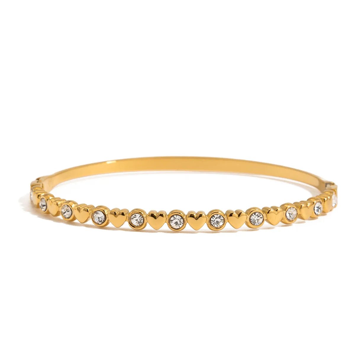 5 - Piece 18K Gold - Plated Stainless Steel Inlaid Zircon Bracelet - Coolpeacock