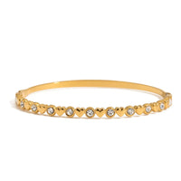 5 - Piece 18K Gold - Plated Stainless Steel Inlaid Zircon Bracelet - Coolpeacock