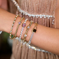 5 - Piece 18K Gold - Plated Stainless Steel Inlaid Zircon Bracelet - Coolpeacock