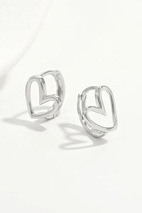 925 Sterling Silver Heart Shape Earrings - Coolpeacock