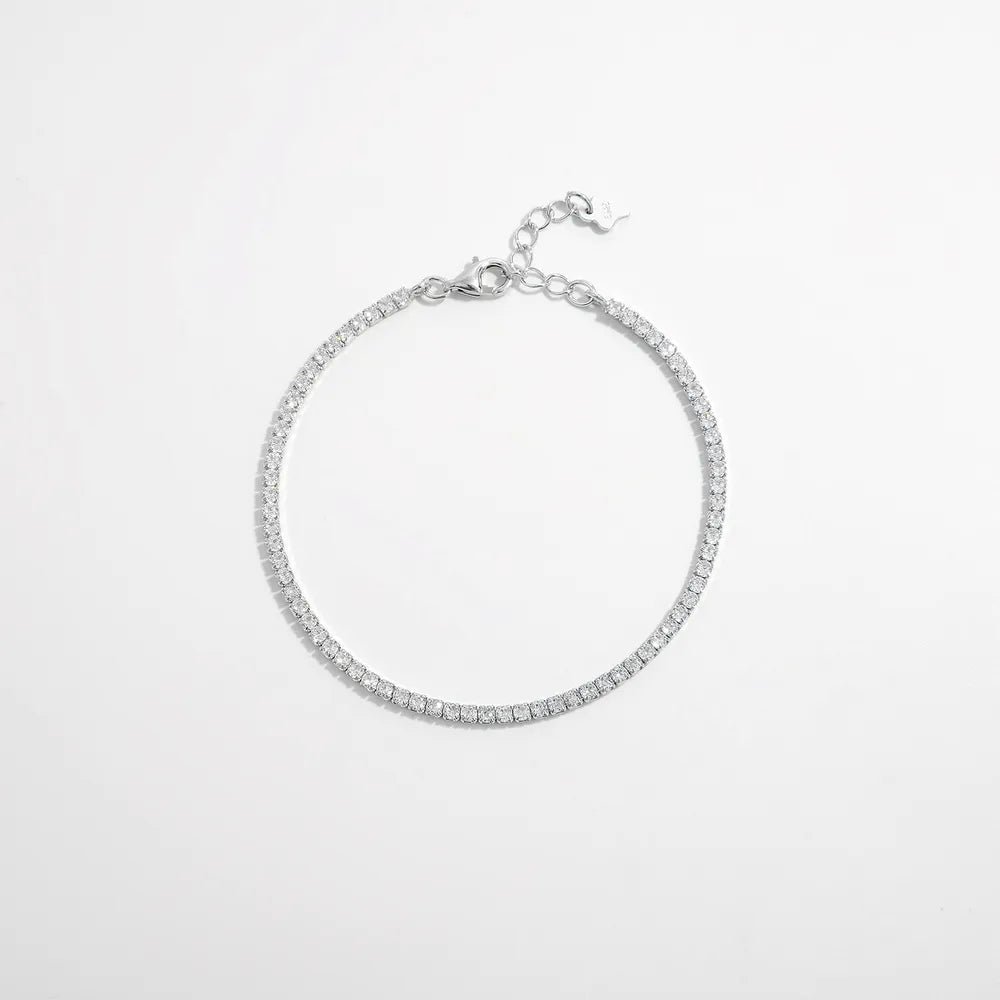 925 Sterling Silver Inlaid Zircon Bracelet - Coolpeacock