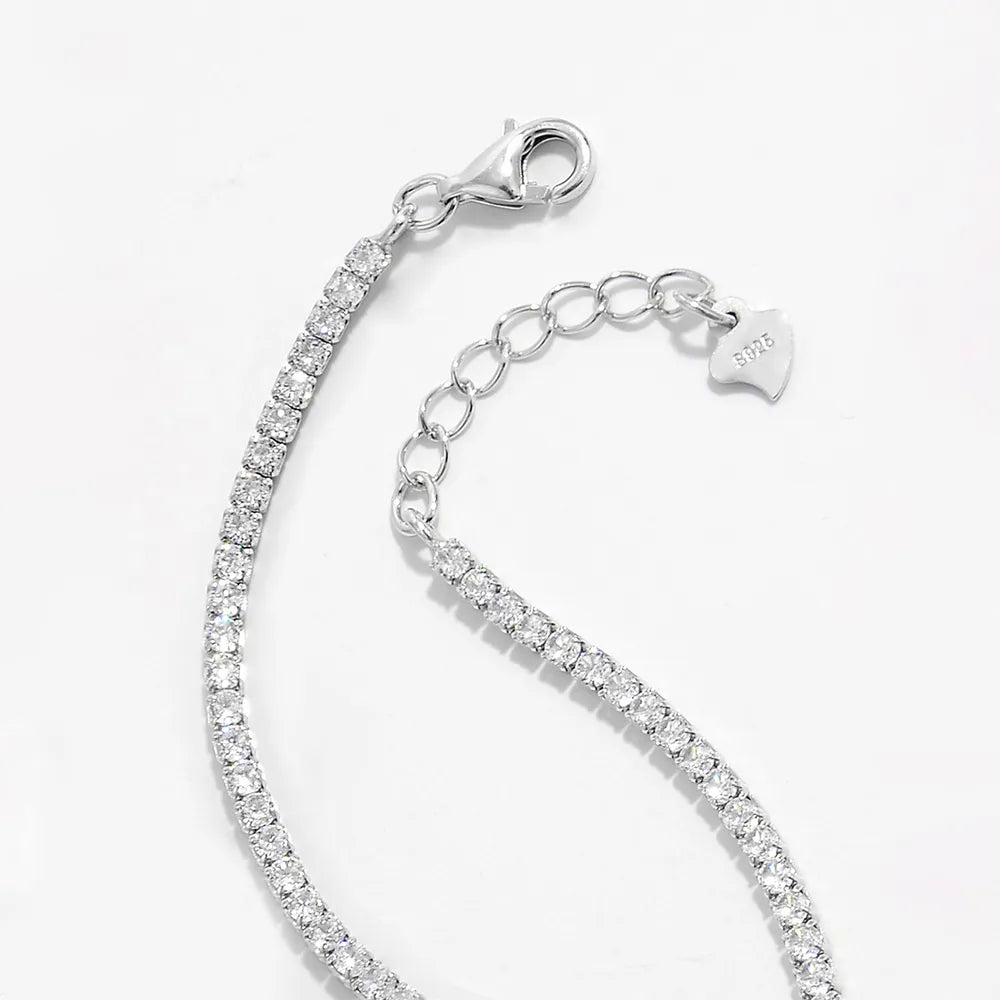 925 Sterling Silver Inlaid Zircon Bracelet - Coolpeacock