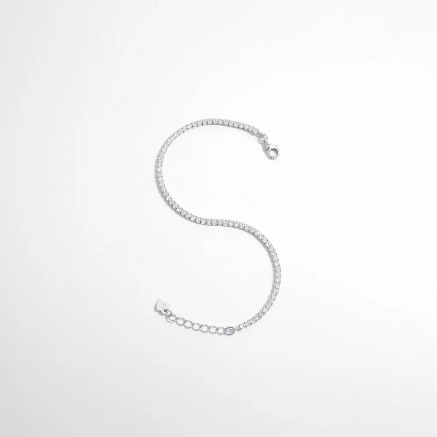 925 Sterling Silver Inlaid Zircon Bracelet - Coolpeacock