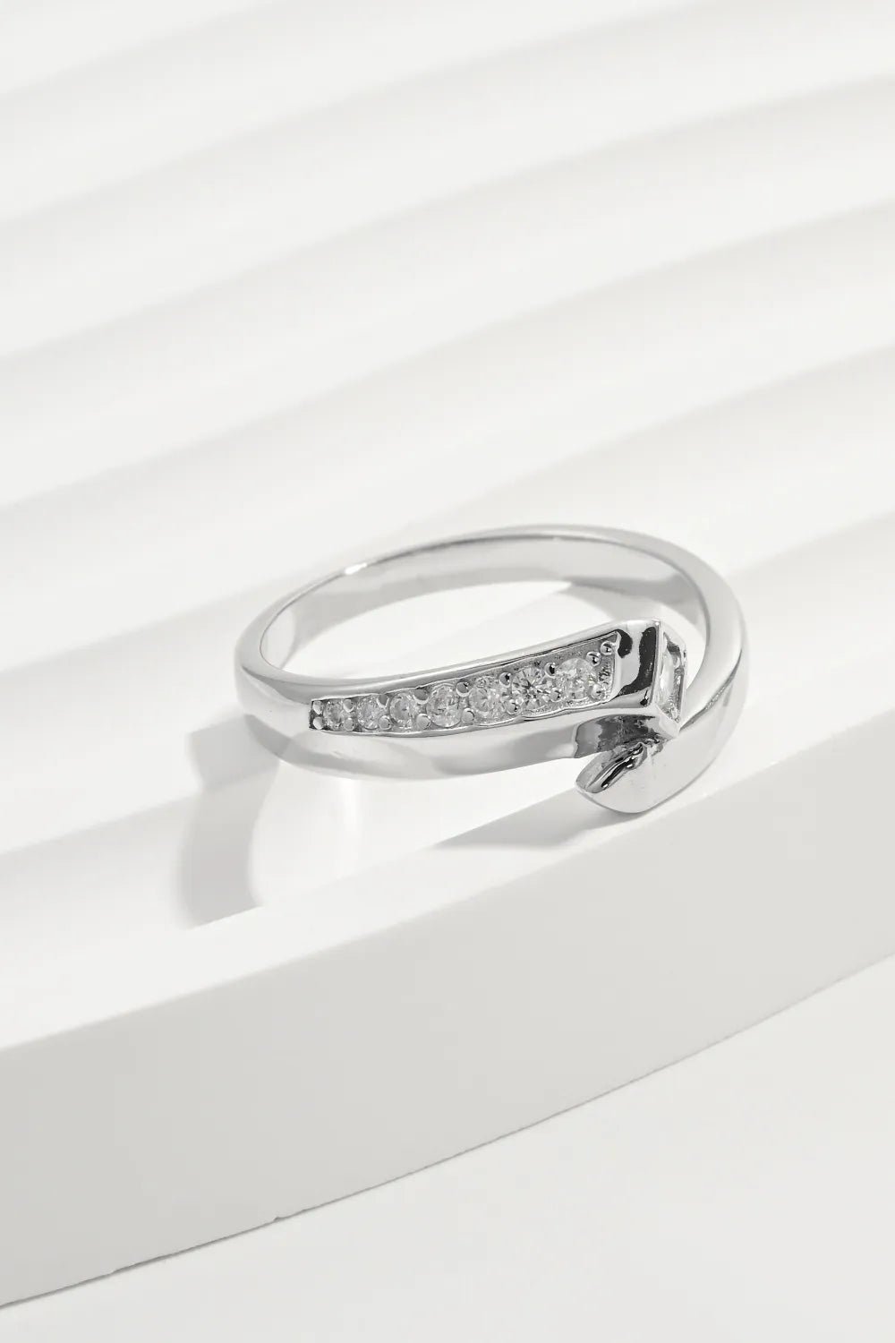925 Sterling Silver Inlaid Zircon Ring - Coolpeacock