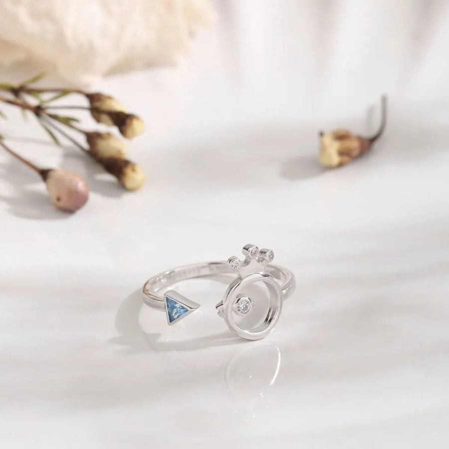 925 Sterling Silver Inlaid Zircon Ring - Coolpeacock