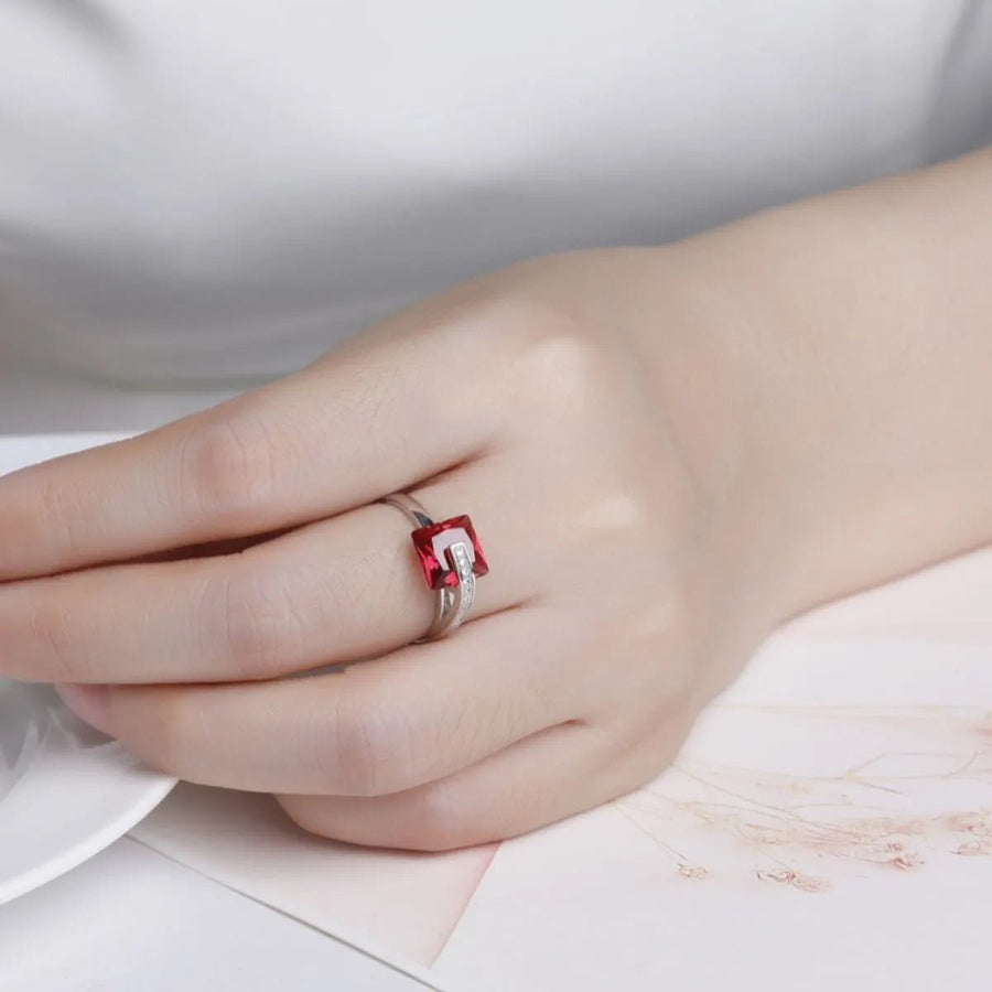 925 Sterling Silver Inlaid Zircon Ring - Coolpeacock