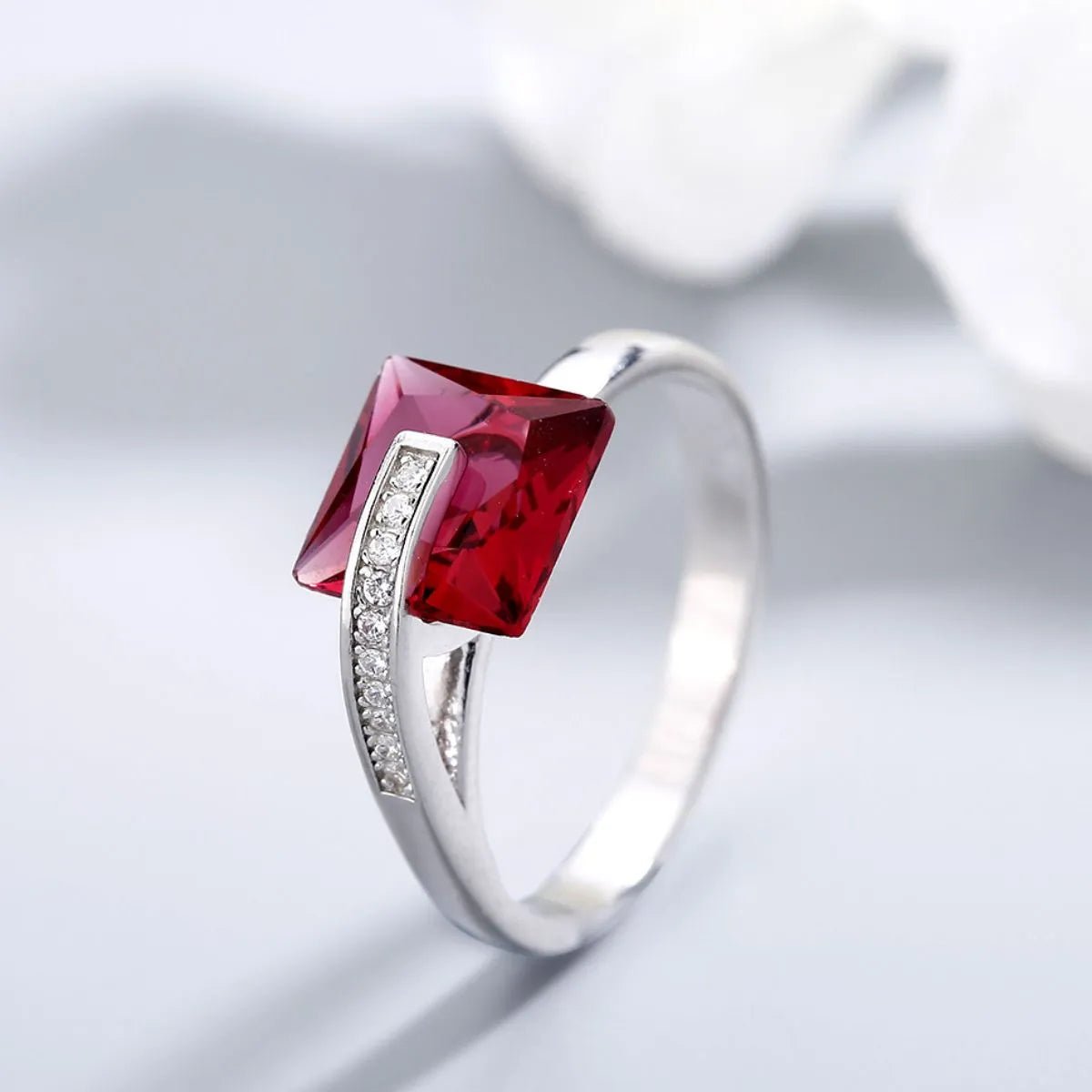 925 Sterling Silver Inlaid Zircon Ring - Coolpeacock