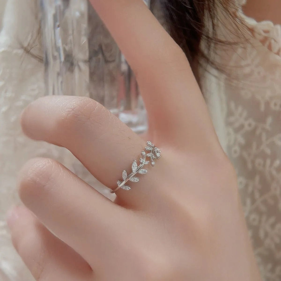 925 Sterling Silver Inland Zircon Open Ring - Coolpeacock