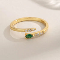 925 Sterling Silver Inland Zircon Open Ring - Coolpeacock