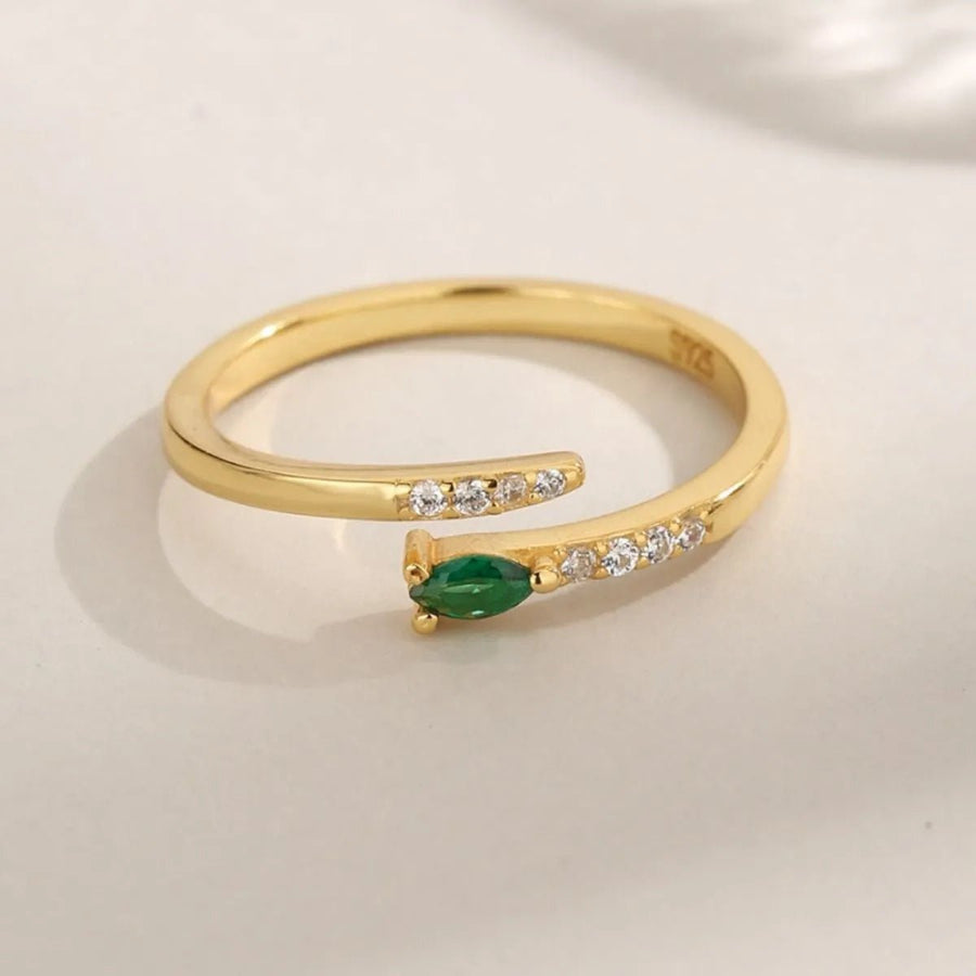 925 Sterling Silver Inland Zircon Open Ring - Coolpeacock