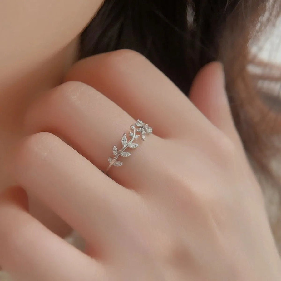 925 Sterling Silver Inland Zircon Open Ring - Coolpeacock