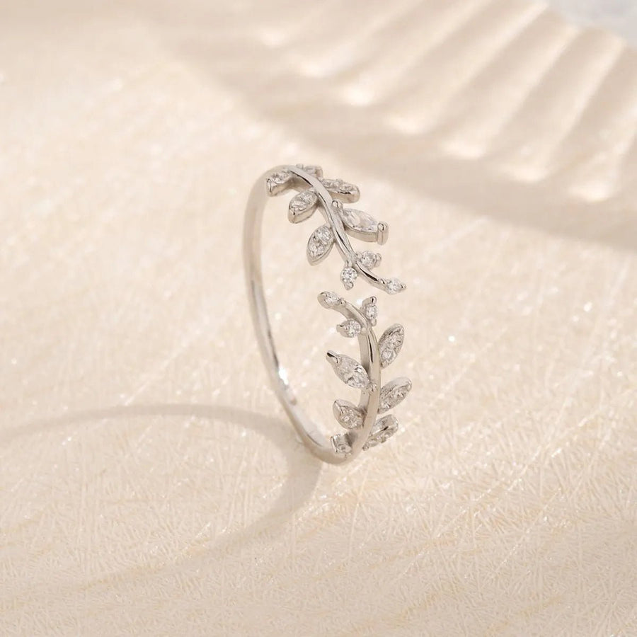 925 Sterling Silver Inland Zircon Open Ring - Coolpeacock