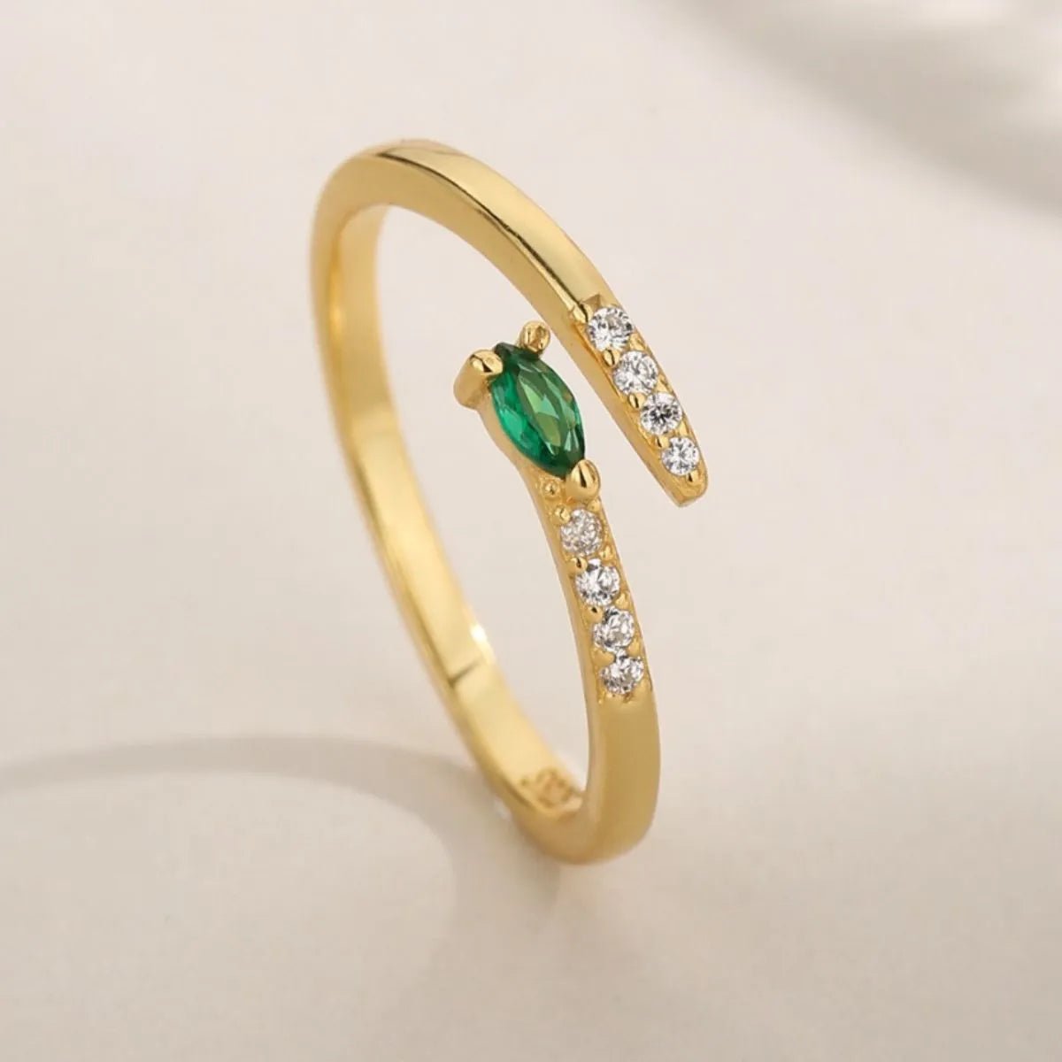 925 Sterling Silver Inland Zircon Open Ring - Coolpeacock