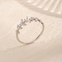 925 Sterling Silver Inland Zircon Open Ring - Coolpeacock