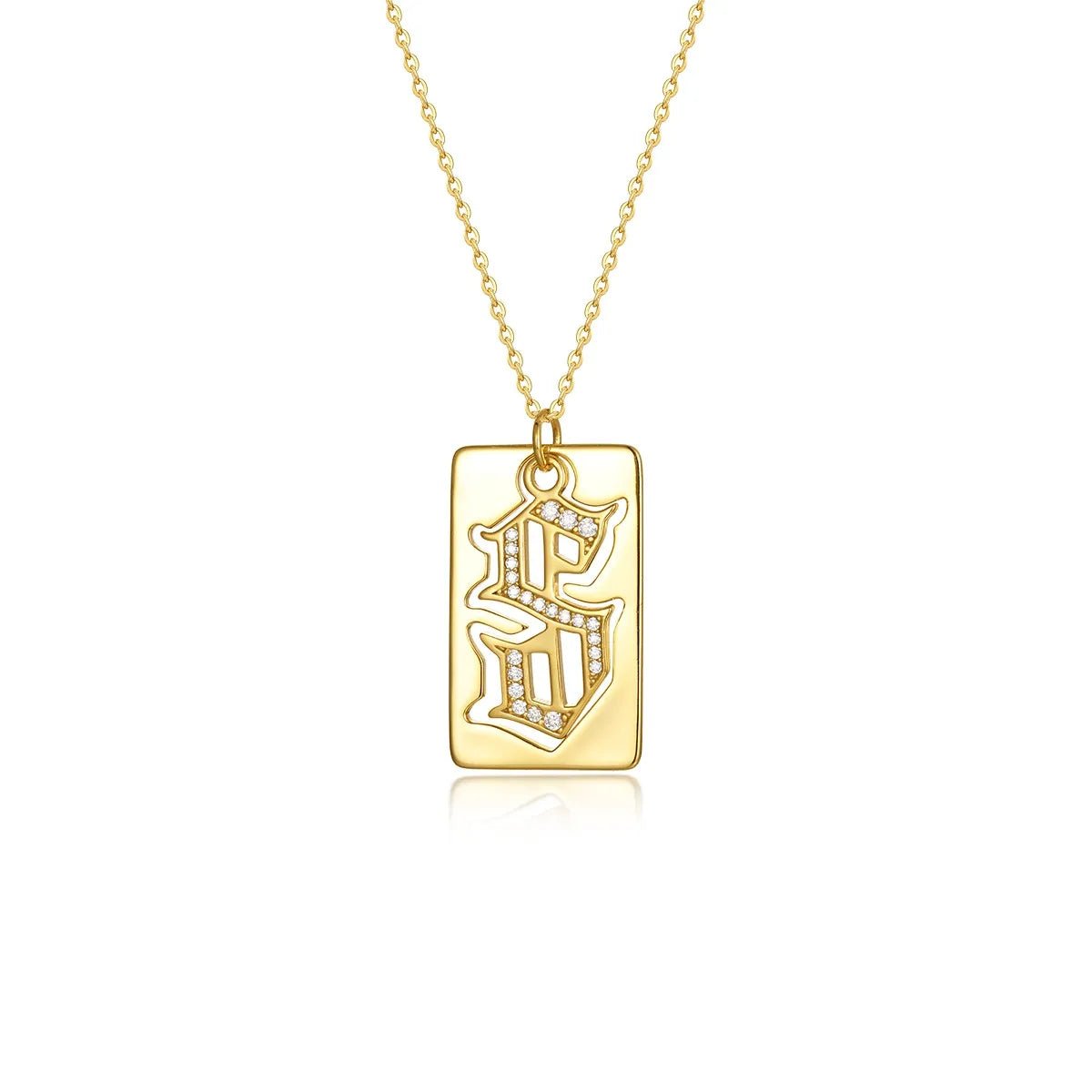 925 Sterling Silver Letter S Pendant Necklace - Coolpeacock