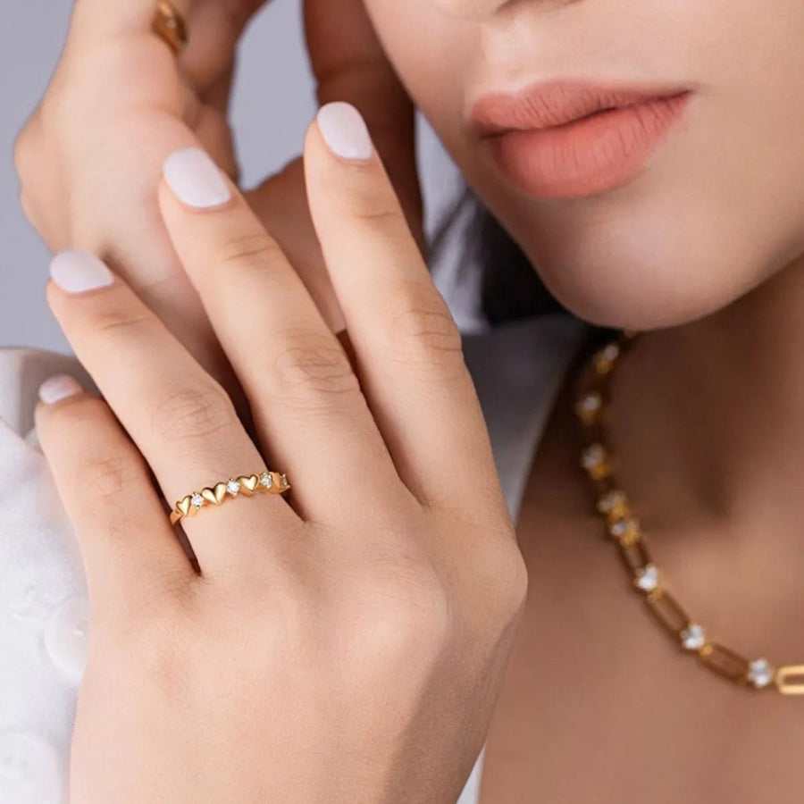 925 Sterling Silver Moissanite Heart Ring - Coolpeacock