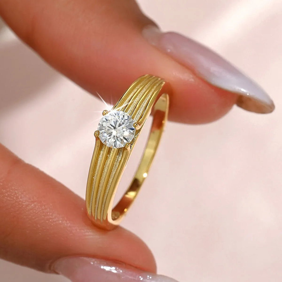 925 Sterling Silver Moissanite Ring - Coolpeacock