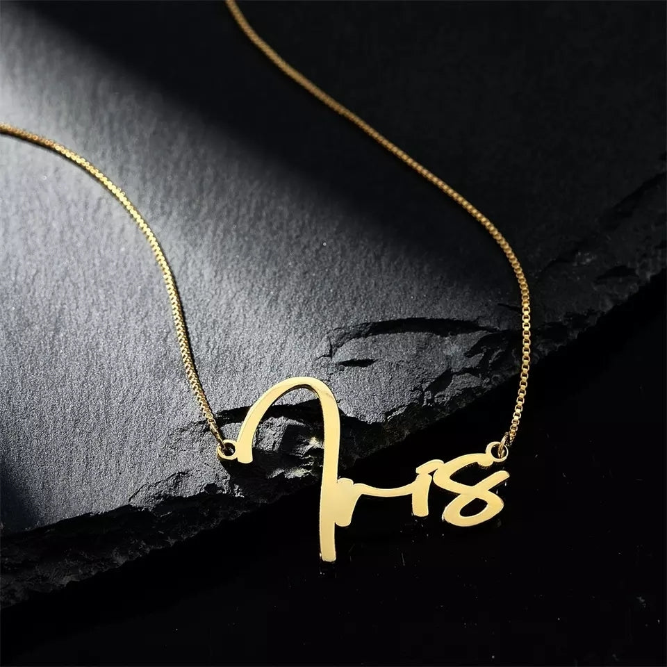 Name Necklace with Box Chain