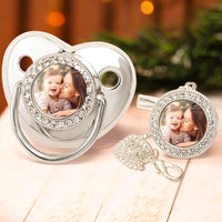 Custom Photo Baby Pacifier & Clip Set – Personalized Newborn Gift