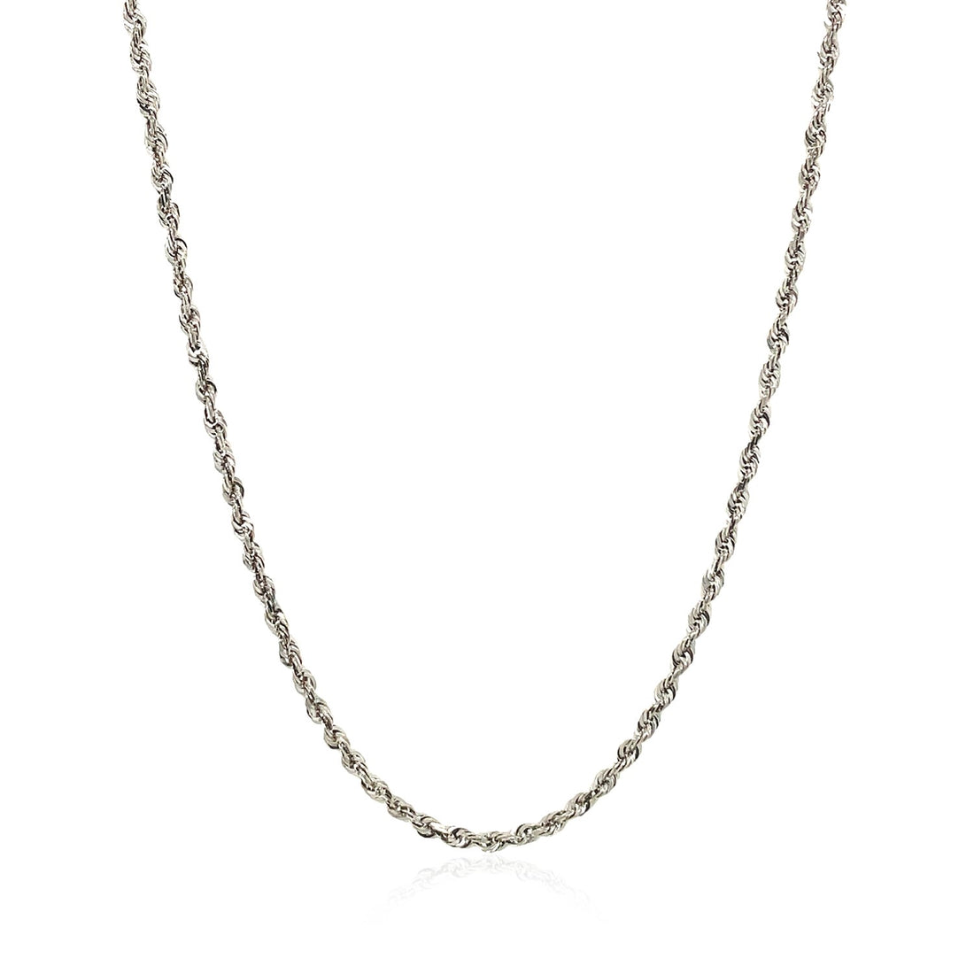 14k White Gold Solid Diamond Cut Rope Chain (1.80 mm)