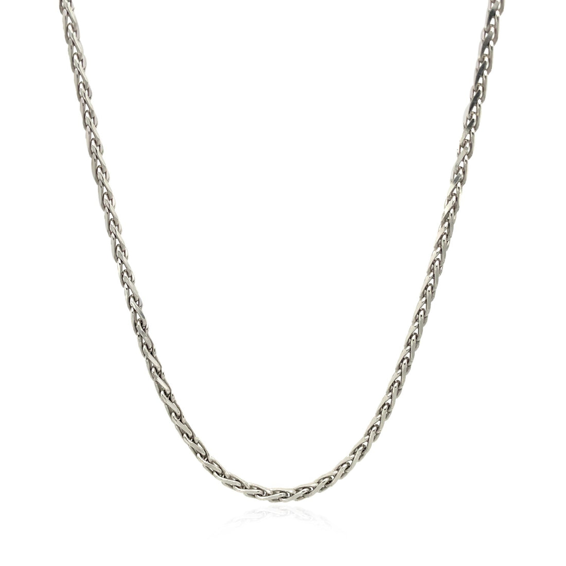 Sterling Silver Rhodium Plated Wheat Chain (2.20 mm)