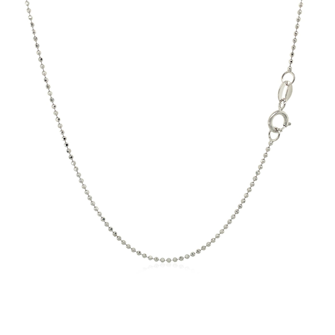 14k White Gold Diamond-Cut Bead Chain (0.90 mm)