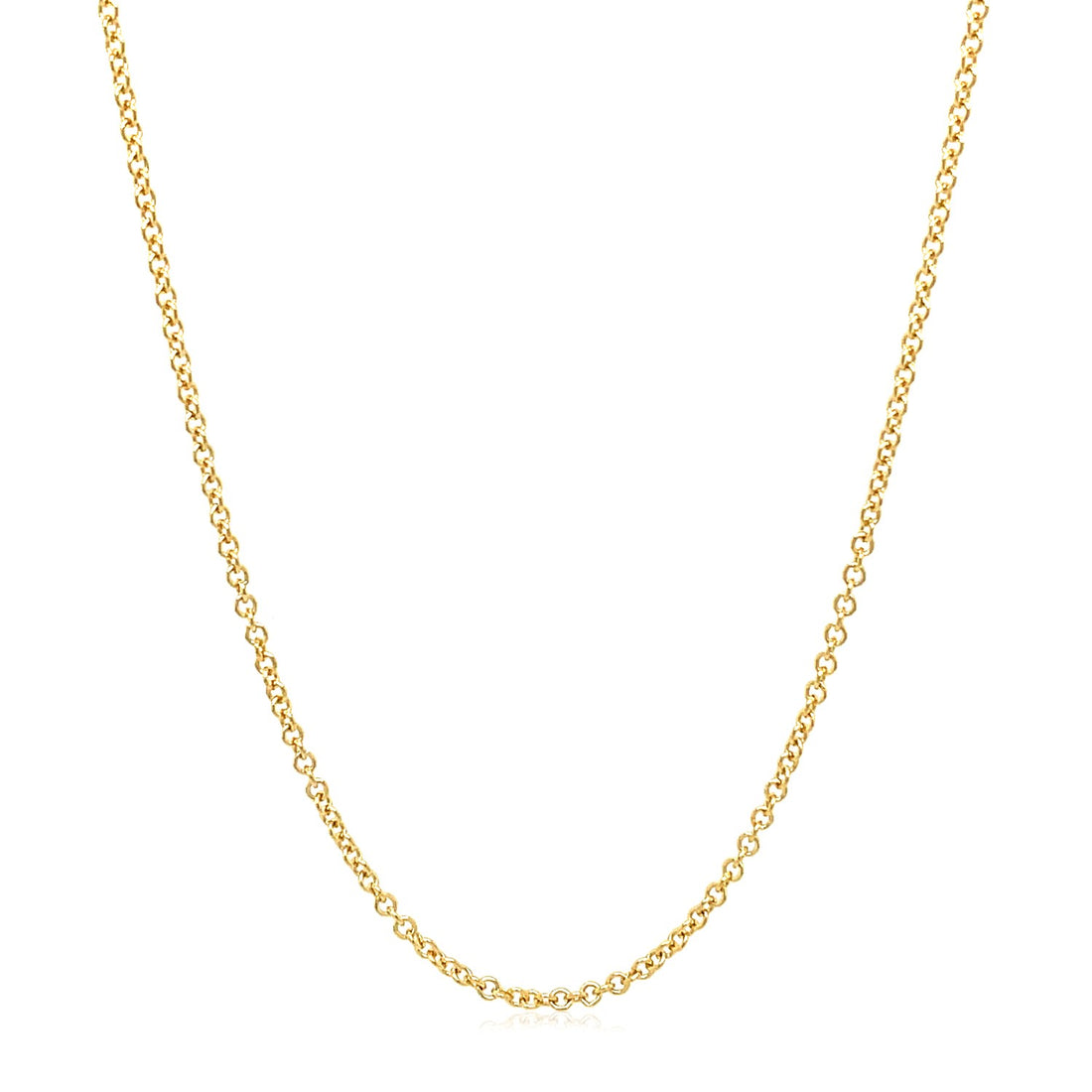 14k Yellow Gold Round Cable Link Chain (1.50 mm)