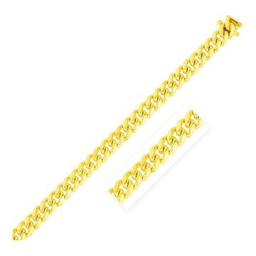 10k Yellow Gold Classic Miami Cuban Solid Bracelet (7.10 mm)