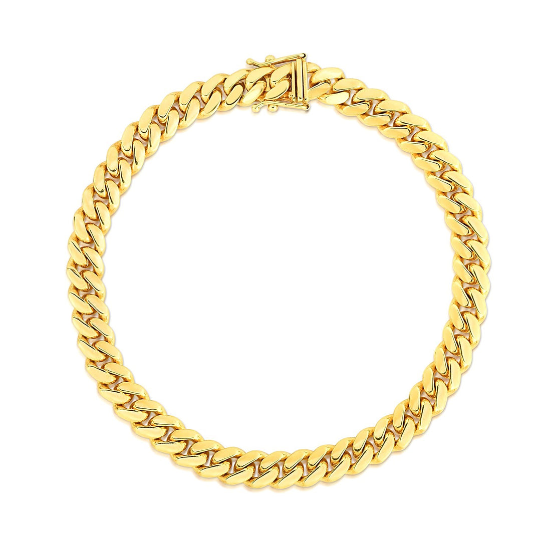 10k Yellow Gold Classic Miami Cuban Solid Bracelet (7.10 mm)