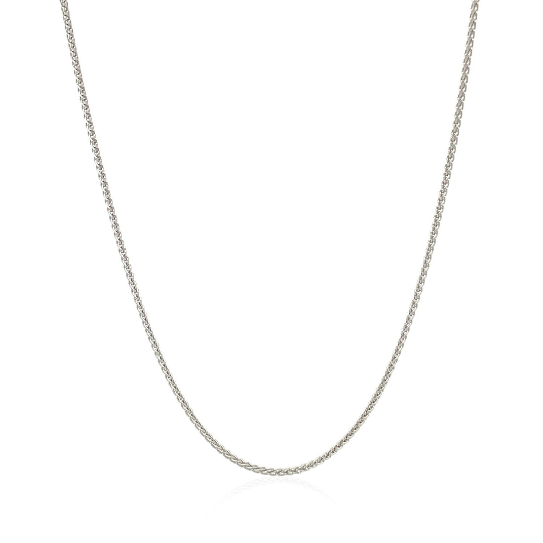 14k White Gold Round Wheat Chain (1.00 mm)