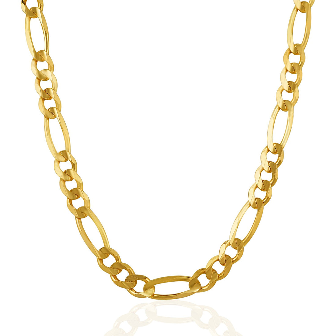 14k Yellow Gold Solid Figaro Chain (7.00 mm)