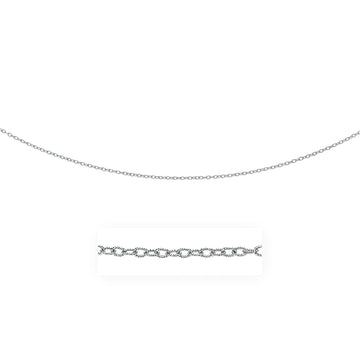 14k White Gold Pendant Chain with Textured Links (2.30 mm)