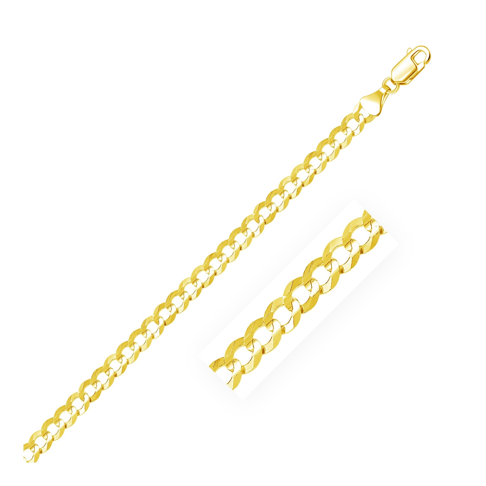 14k Yellow Gold Solid Curb Bracelet (5.70 mm)