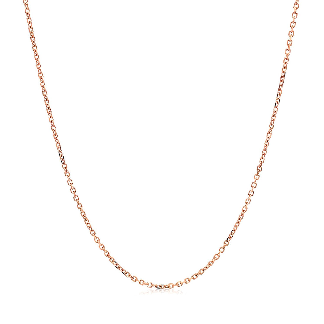 14k Rose Gold Diamond Cut Cable Link Chain (1.10 mm)