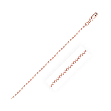 Diamond Cut Cable Link Chain in Rose Gold (0.87 mm)