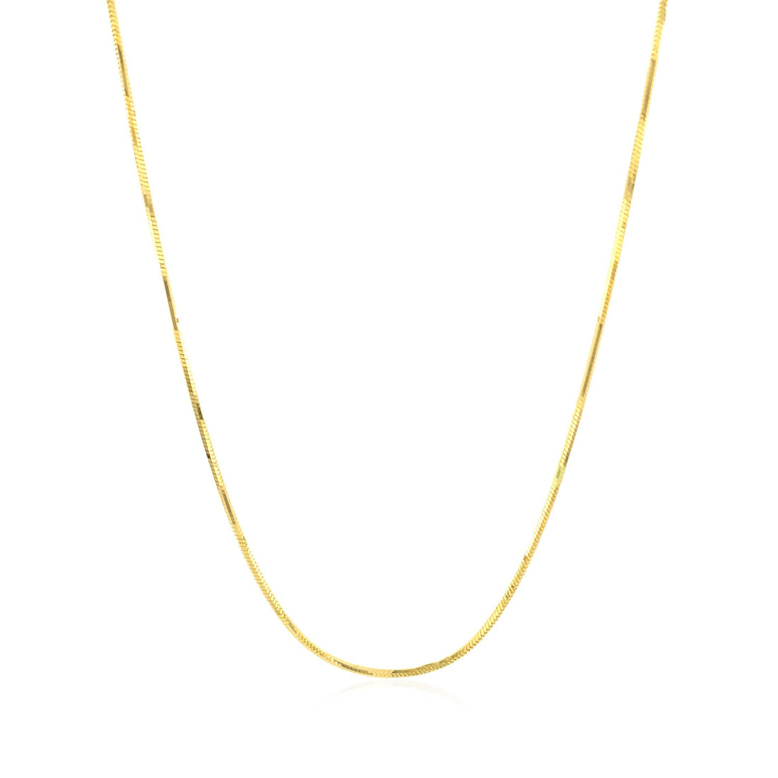 14k Yellow Gold Octagonal Shiny Snake Chain (0.85 mm)