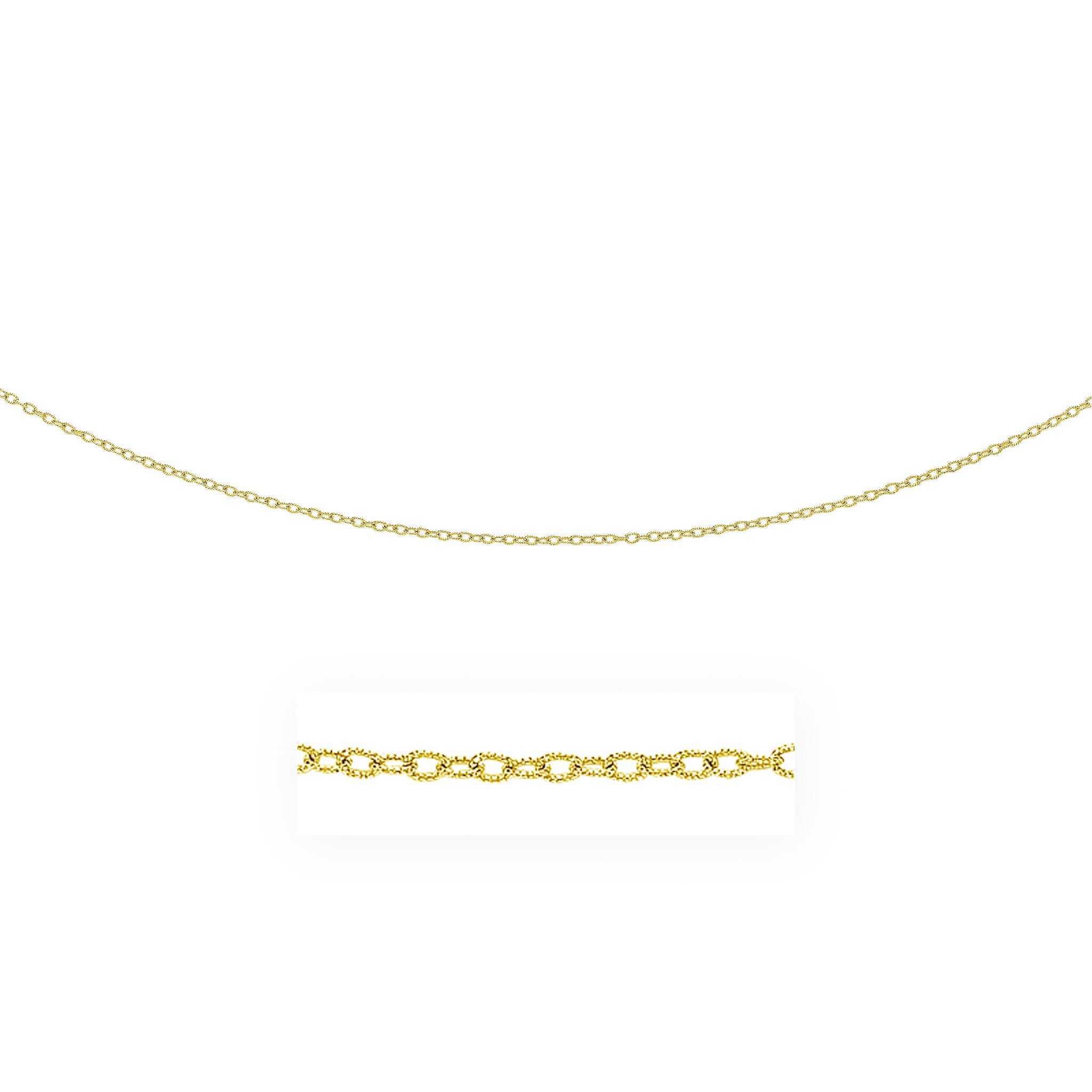 14k Yellow Gold Pendant Chain with Textured Links (2.50 mm)