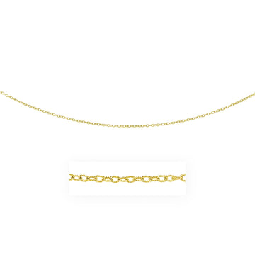 14k Yellow Gold Pendant Chain with Textured Links (2.50 mm)