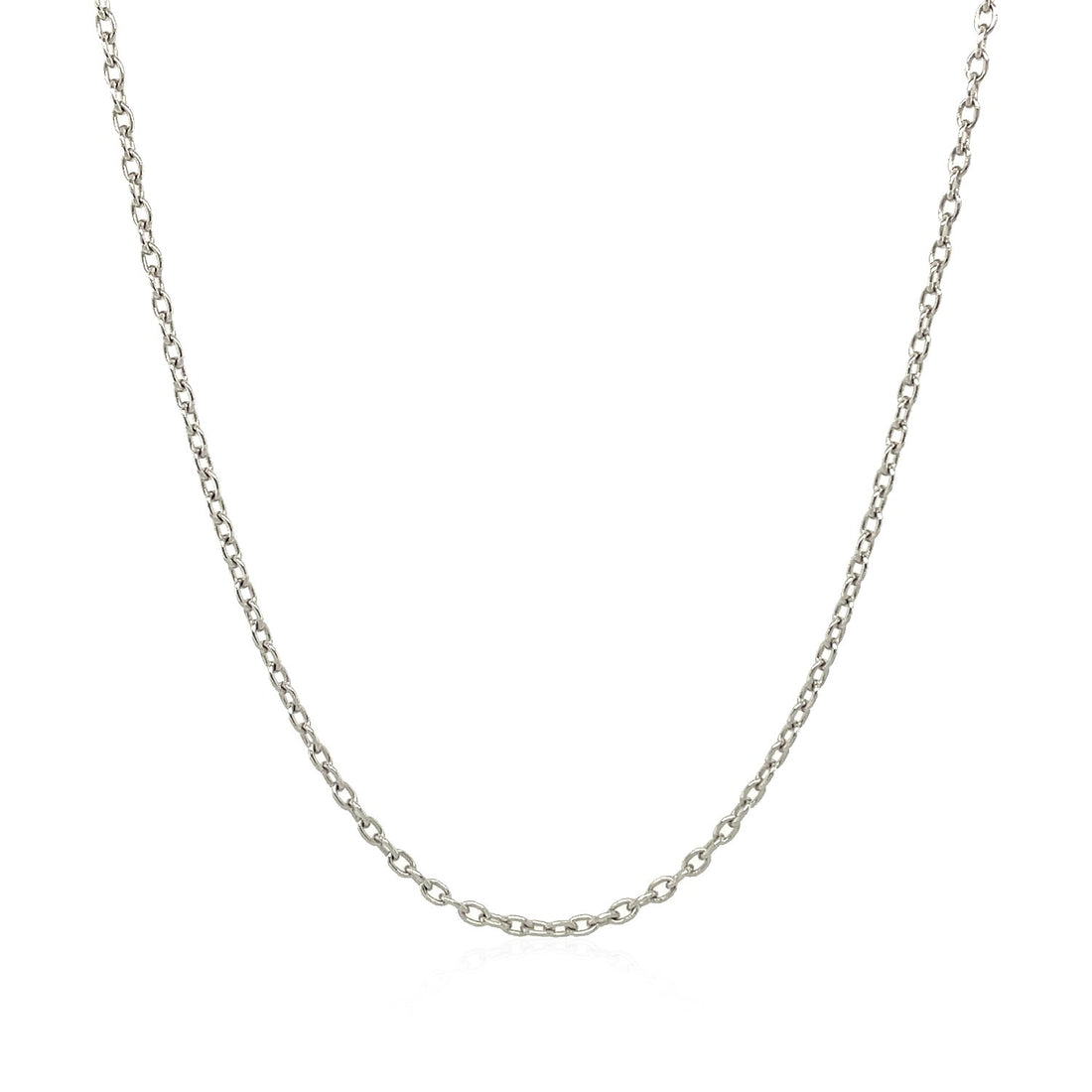 14k White Gold Round Cable Link Chain (1.50 mm)