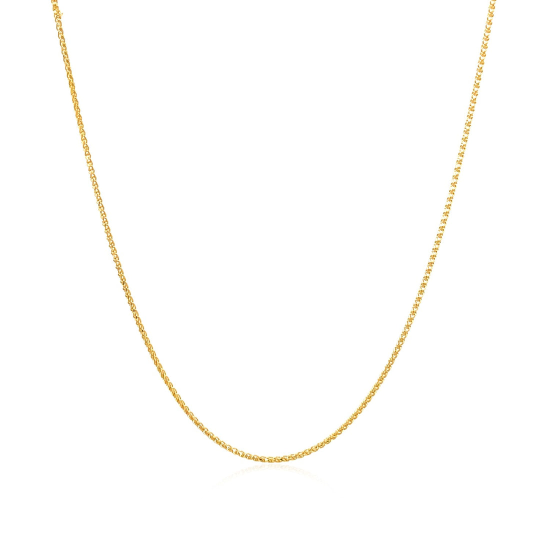 14k Yellow Gold Diamond Cut Round Wheat Chain (0.60 mm)