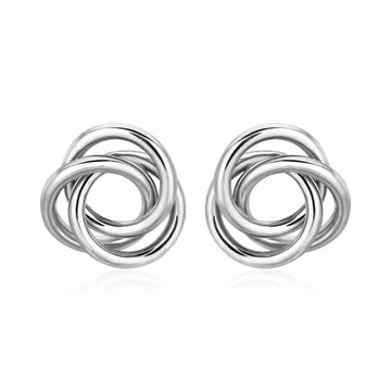 Polished Open Love Knot Earrings in Sterling Silver