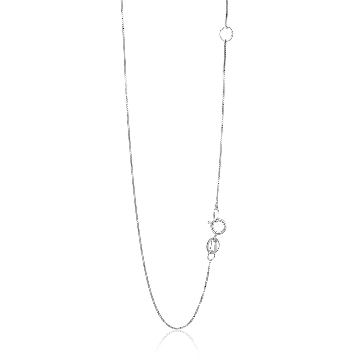 14k White Gold Adjustable Box Chain (0.60 mm)