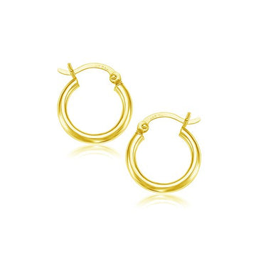 14k Yellow Gold Polished Hoop Earrings (2x15mm)