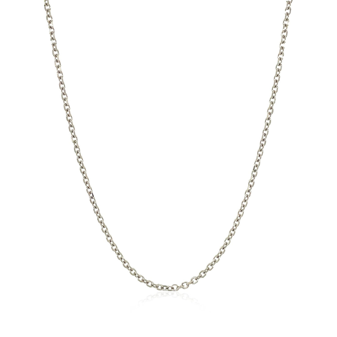 14k White Gold Diamond Cut Cable Link Chain (1.50 mm)