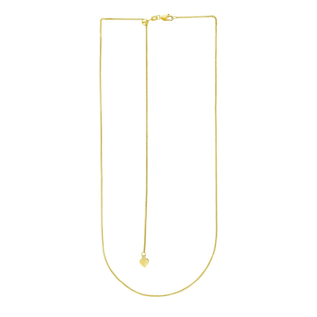 14k Yellow Gold Adjustable Wheat Chain (1.00 mm)