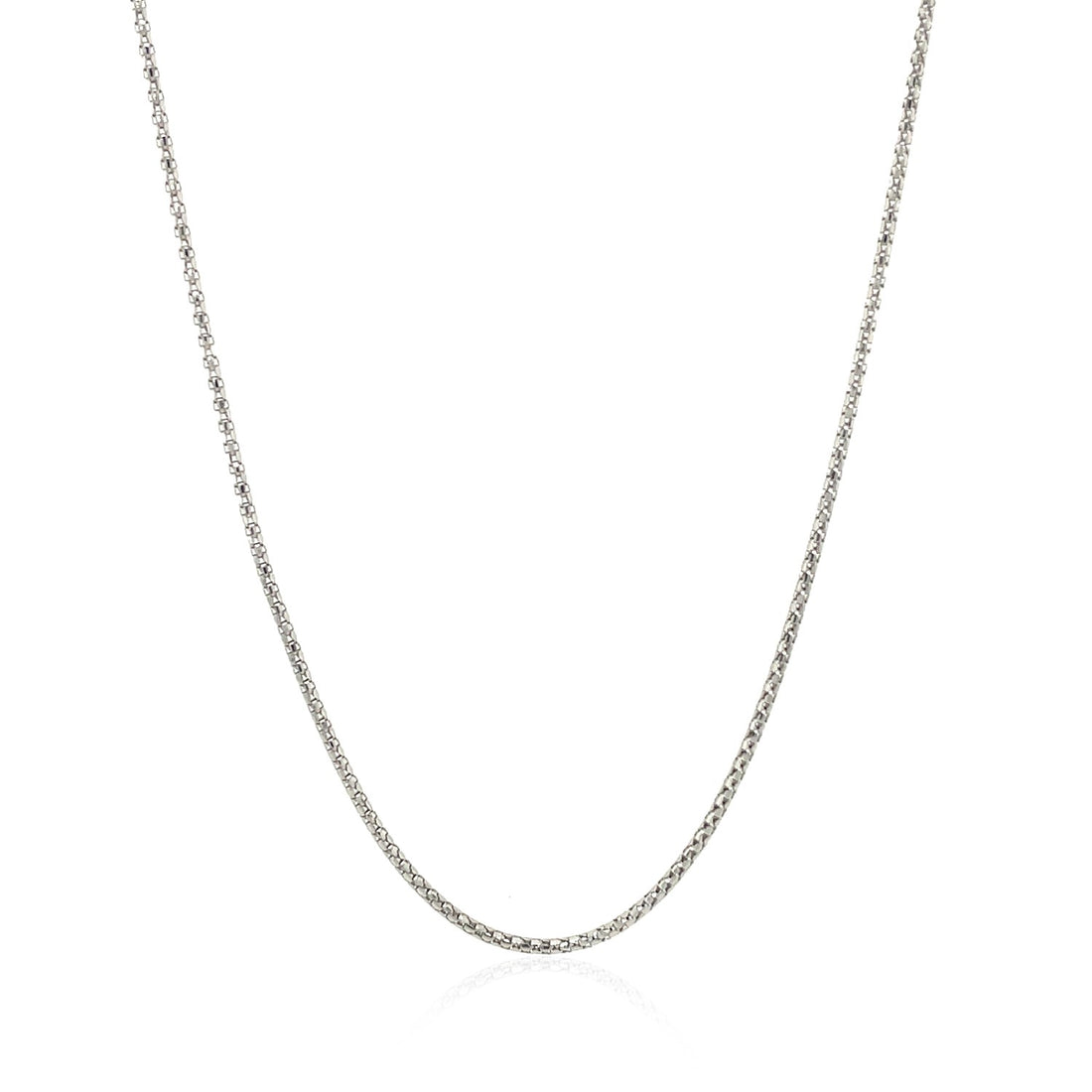 14k White Gold Adjustable Popcorn Chain (1.00 mm)